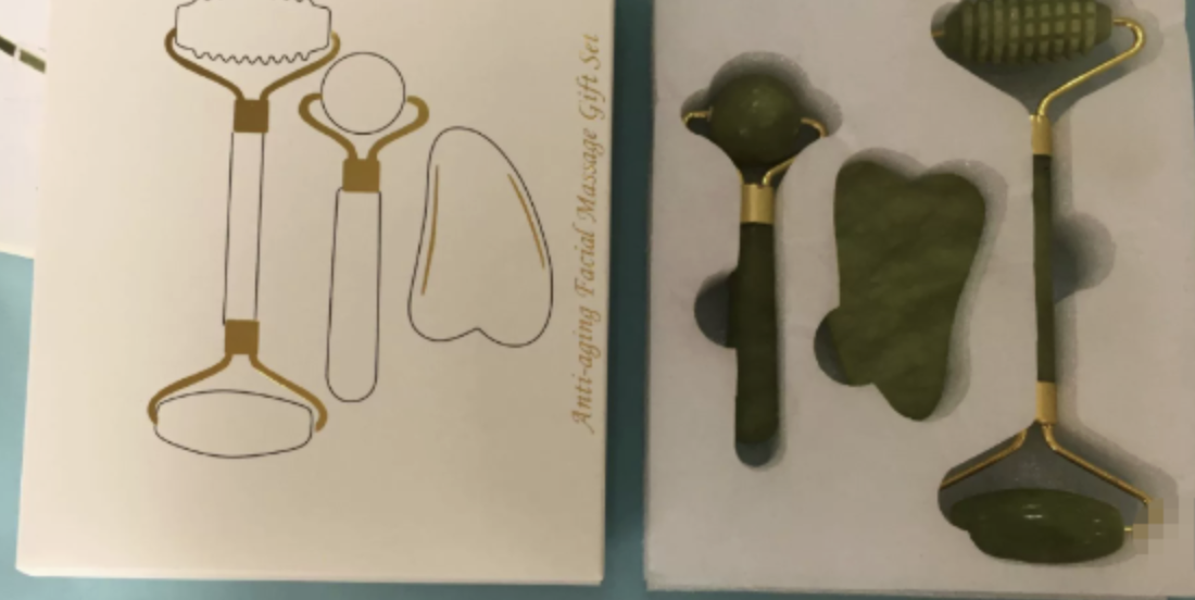 3-in-1 Jade Face Roller Set