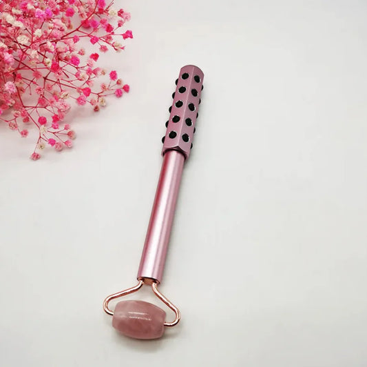 Dual-Head Rose Quartz Facial Roller
