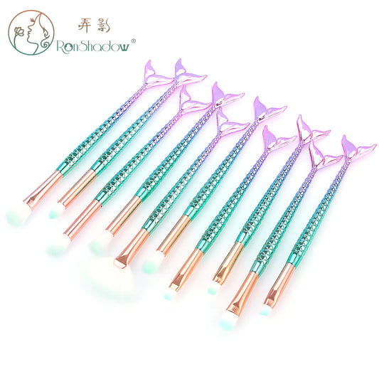 Mermaid Makeup Brush Set - 7 or 10 Pieces