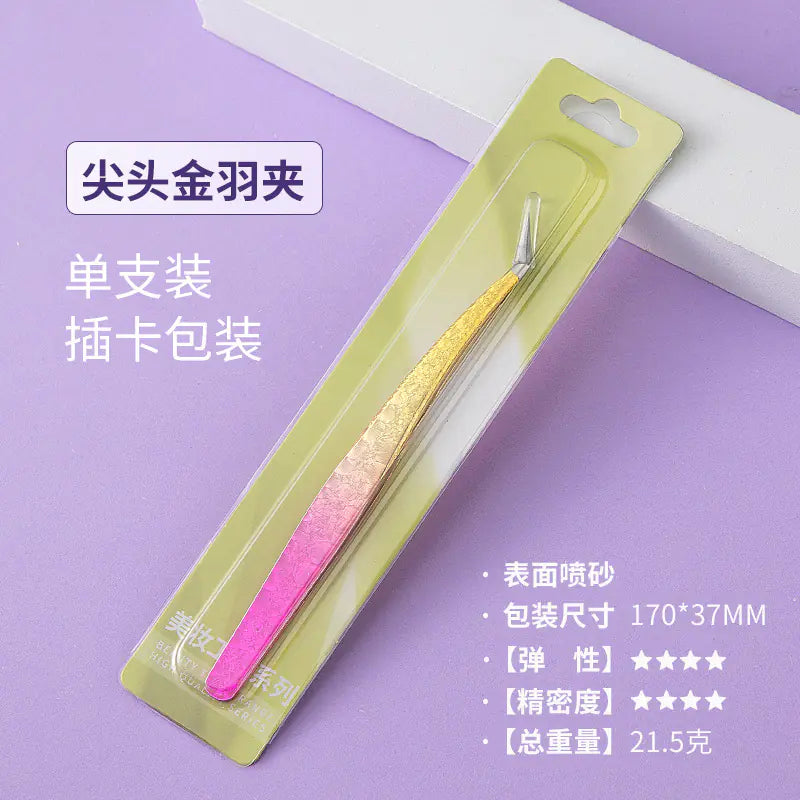 Eyelash Extension Tweezers - Flower Gold Beauty Tool