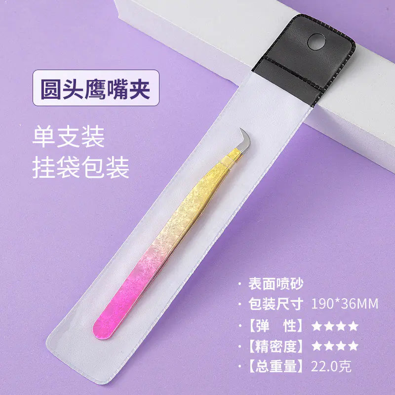 Eyelash Extension Tweezers - Flower Gold Beauty Tool