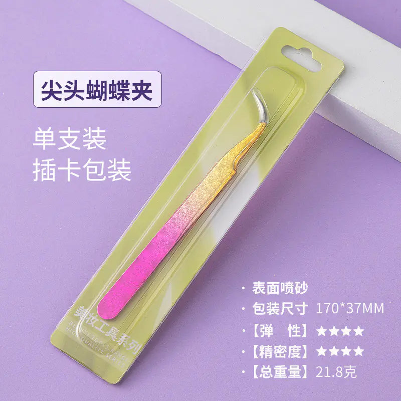 Eyelash Extension Tweezers - Flower Gold Beauty Tool
