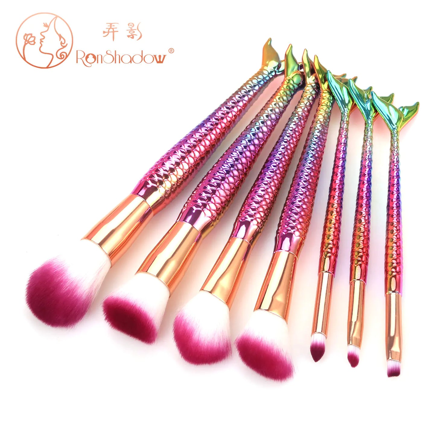 Mermaid Makeup Brush Set - 7 or 10 Pieces