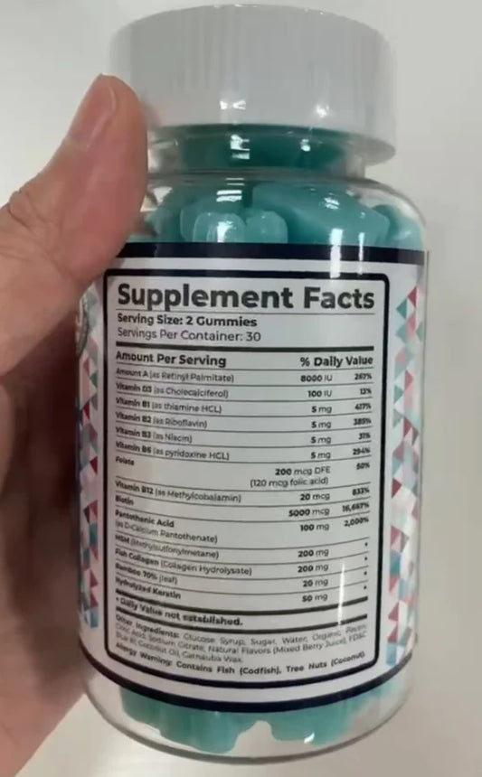 Hair Nail & Skin Biotin Collagen Gummies