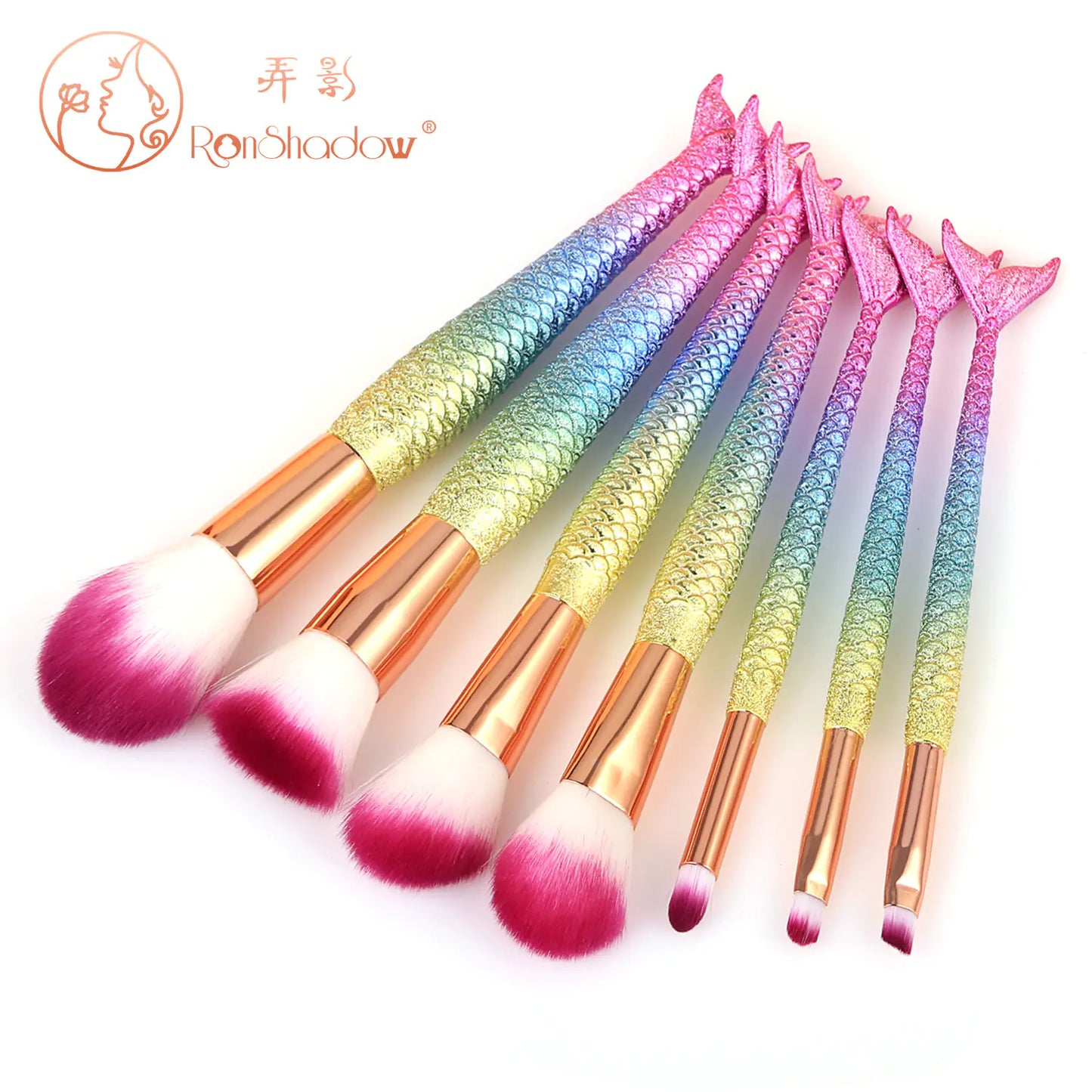 Mermaid Makeup Brush Set - 7 or 10 Pieces