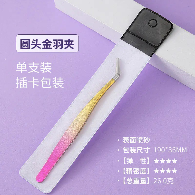 Eyelash Extension Tweezers - Flower Gold Beauty Tool