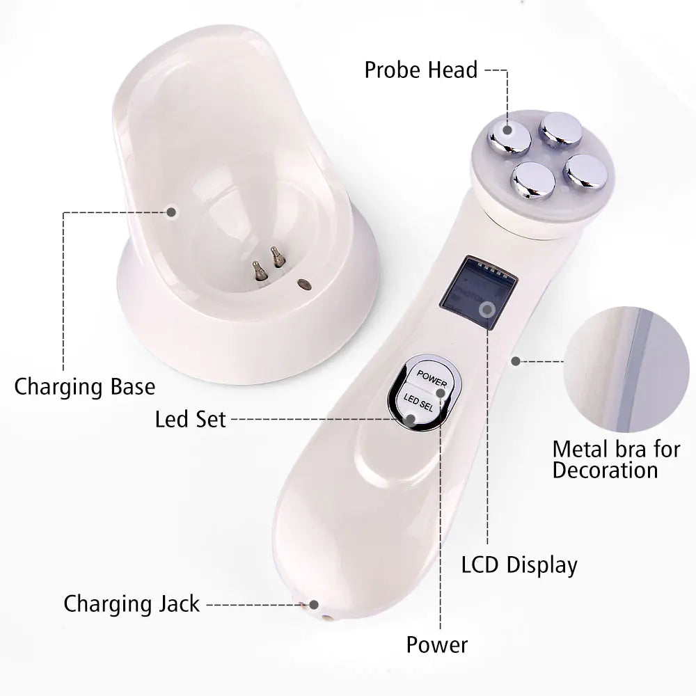 Home RF RF Beauty Device with LED and Microcurrent