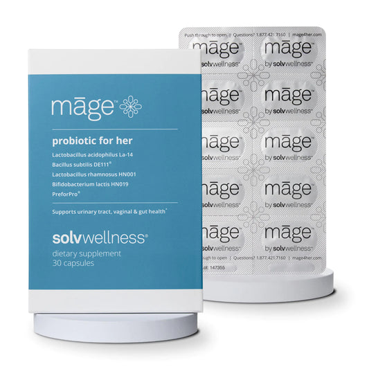 Māge by Solv Wellness Probiotic for Her Daily Women’s Prebiotic and Probiotics Blend Nutritional Supplements for Digestive Vaginal PH Balance Urinary Tract Health Support 30 Capsules