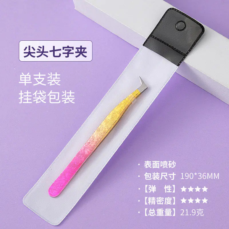 Eyelash Extension Tweezers - Flower Gold Beauty Tool