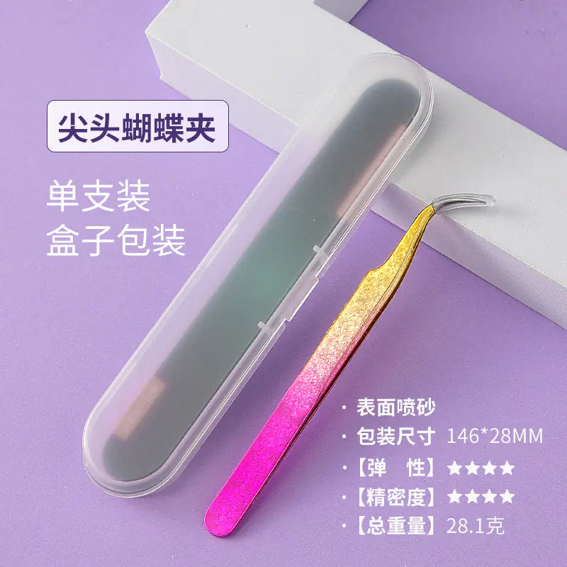 Eyelash Extension Tweezers - Flower Gold Beauty Tool