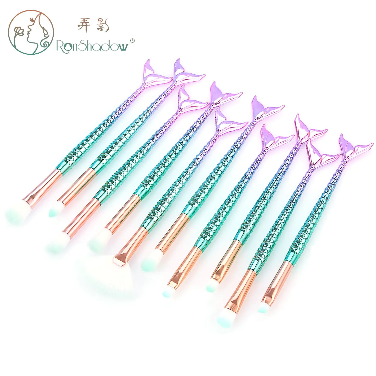 Mermaid Makeup Brush Set - 7 or 10 Pieces