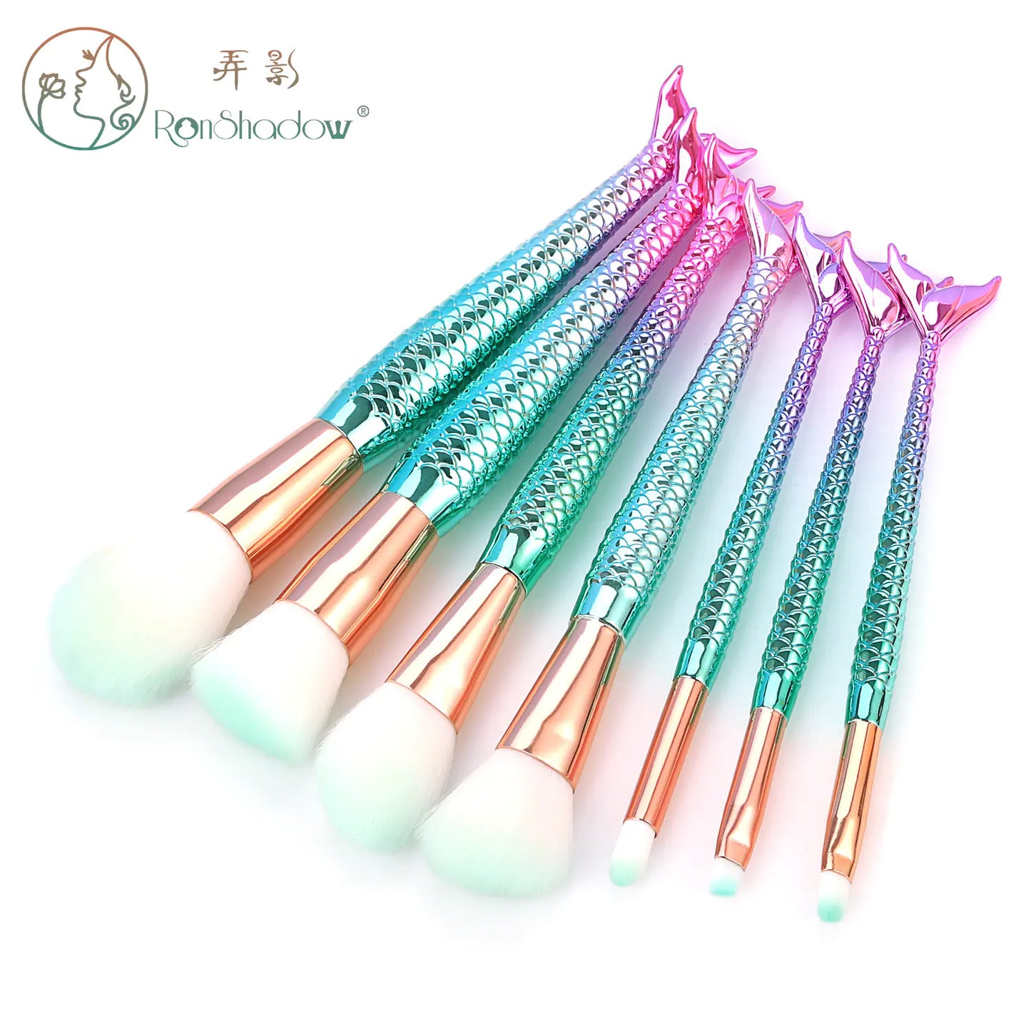 Mermaid Makeup Brush Set - 7 or 10 Pieces