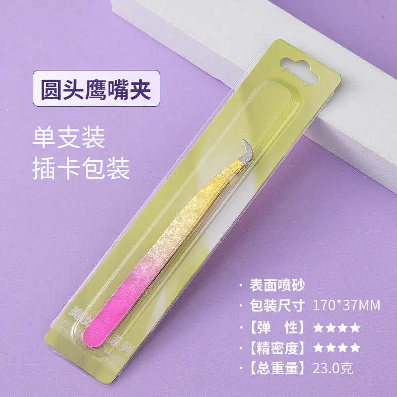Eyelash Extension Tweezers - Flower Gold Beauty Tool