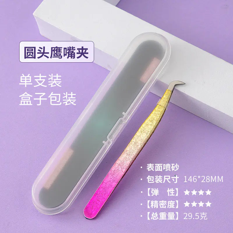Eyelash Extension Tweezers - Flower Gold Beauty Tool