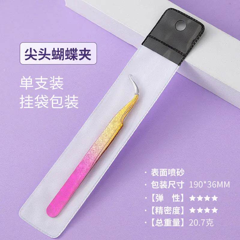 Eyelash Extension Tweezers - Flower Gold Beauty Tool