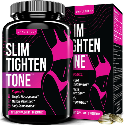 UNALTERED Slim Tighten Tone - CLA Supplement for Women - Supports Waistline Healthy Metabolism & Long-Term Weight Management - Natural Caffeine-Free Diet Pills - 90 Softgels