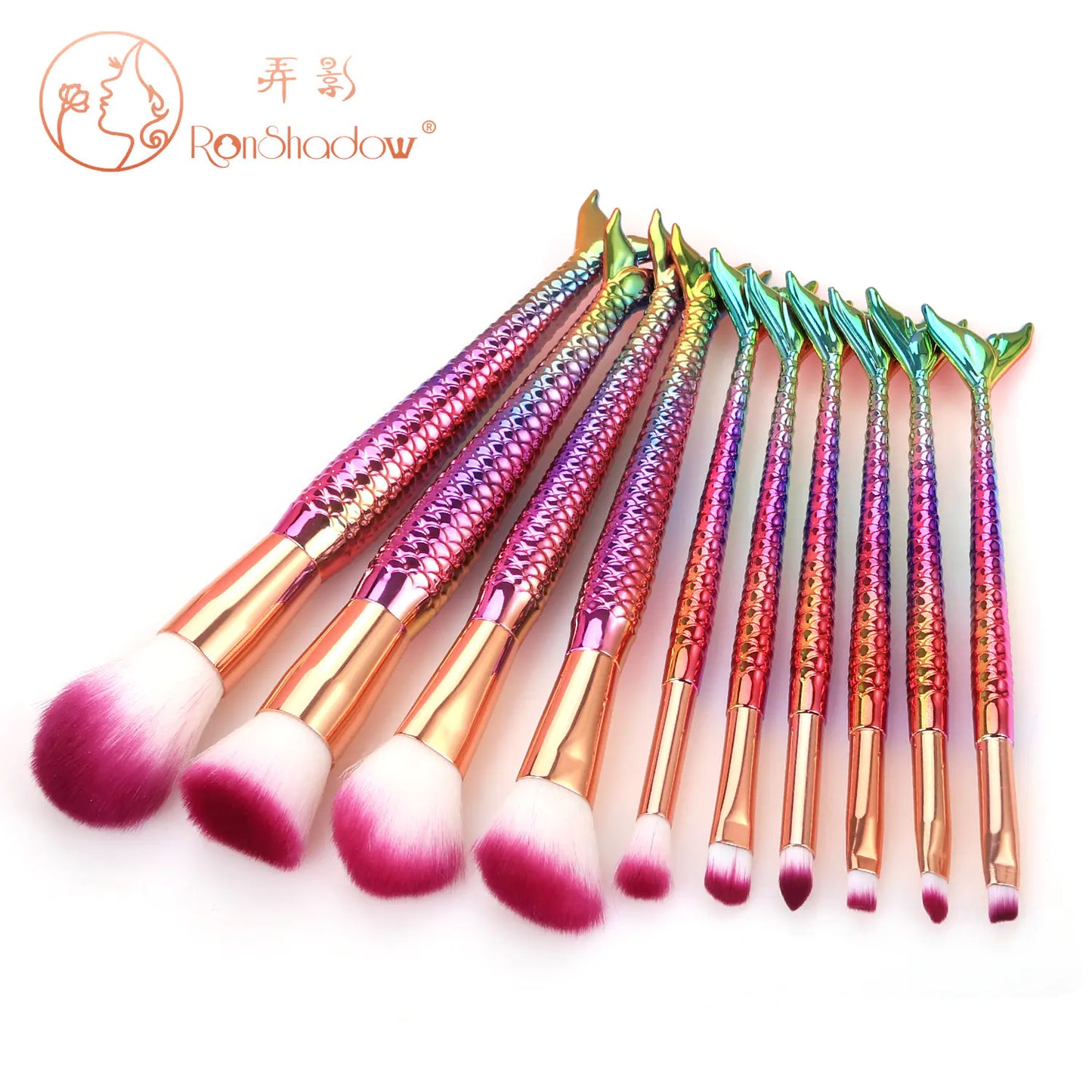 Mermaid Makeup Brush Set - 7 or 10 Pieces