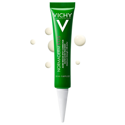 Vichy Normaderm S.O.S Acne Rescue Spot Corrector 10% Sulfur & Glycolic Acid & Niacinamide Blackhead Remover & Acne Spot Treatment For Face Helps Clear & Prevent Paraben & Oil Free